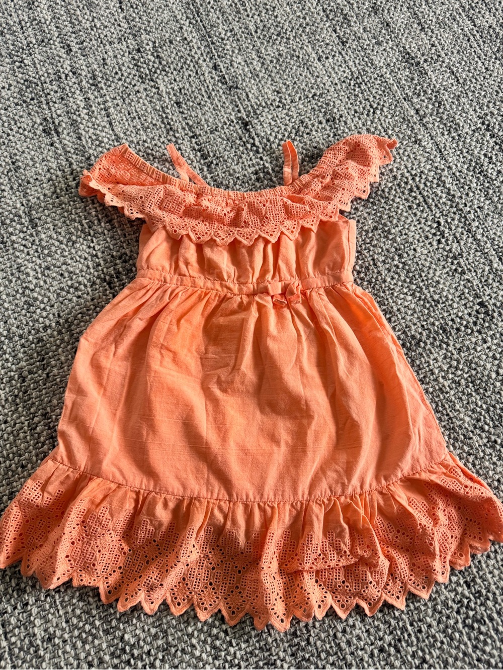 Janie and Jack Coral Eyelet Ruffle Dress